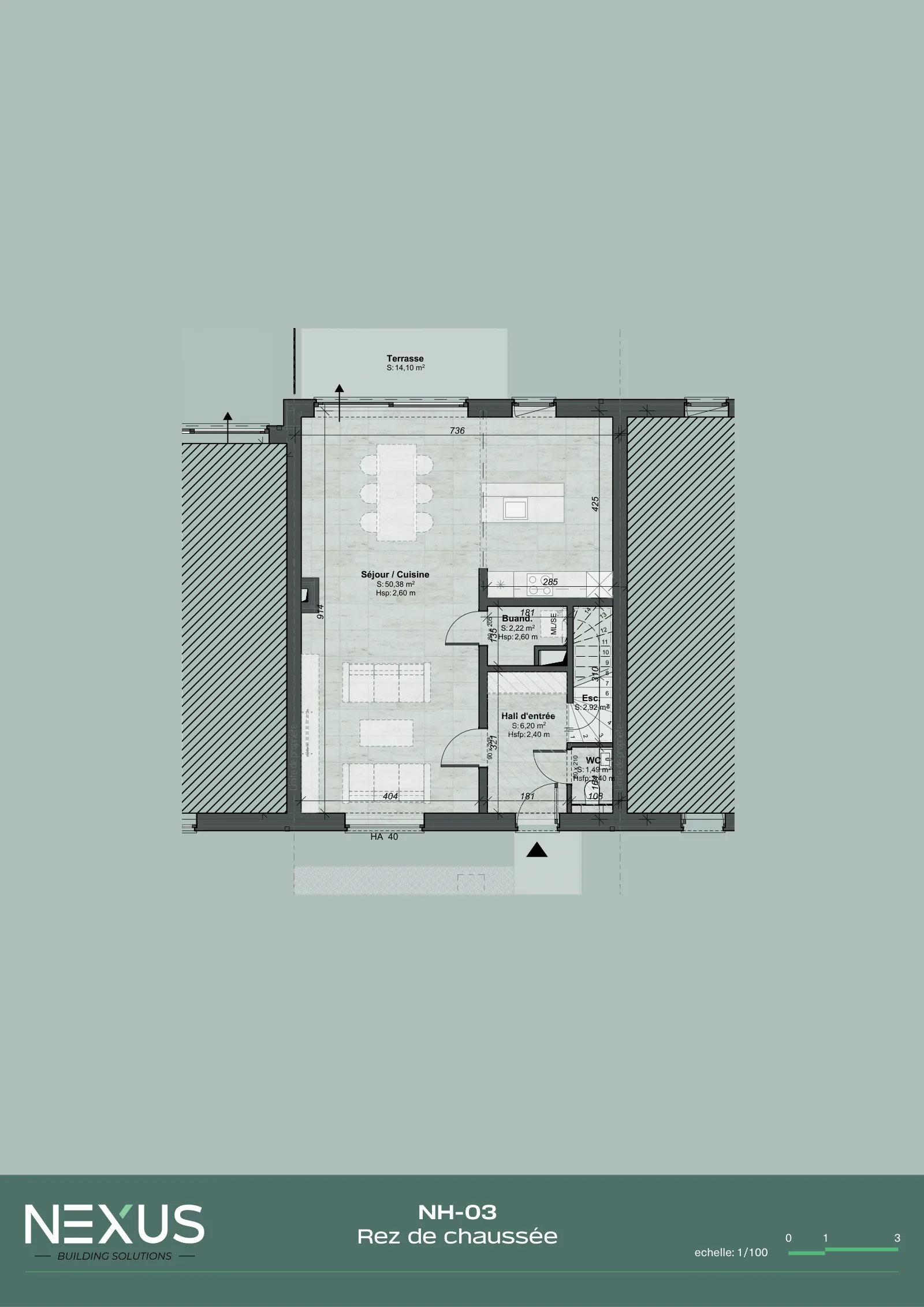 Plan du modèle NH-03 — Rez-de-chaussée
