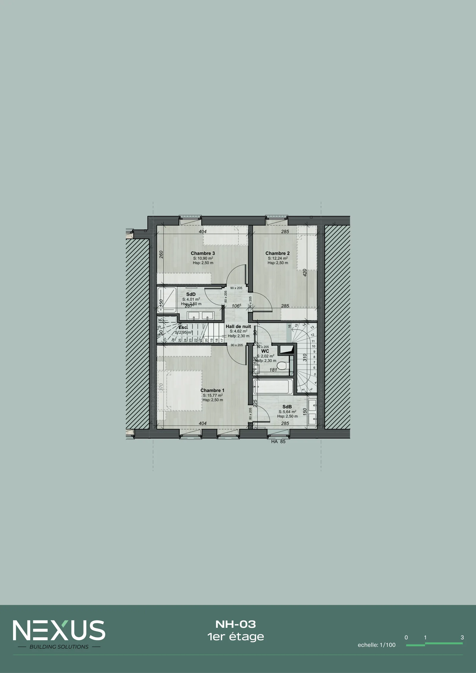 Plan du modèle NH-03 — 1er étage
