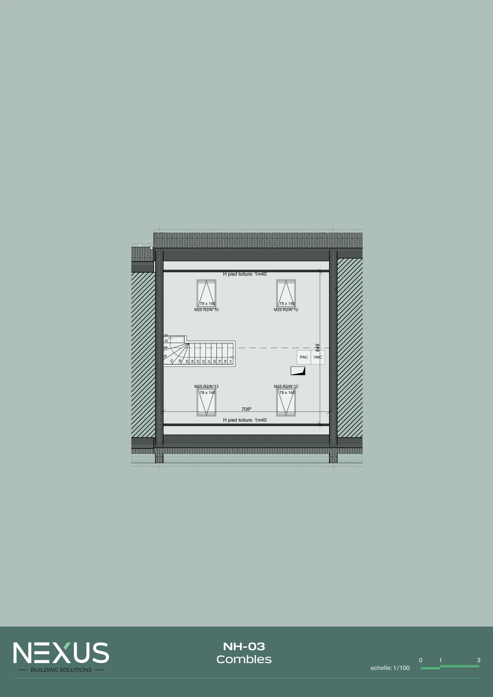 Plan du modèle NH-03 — Combles