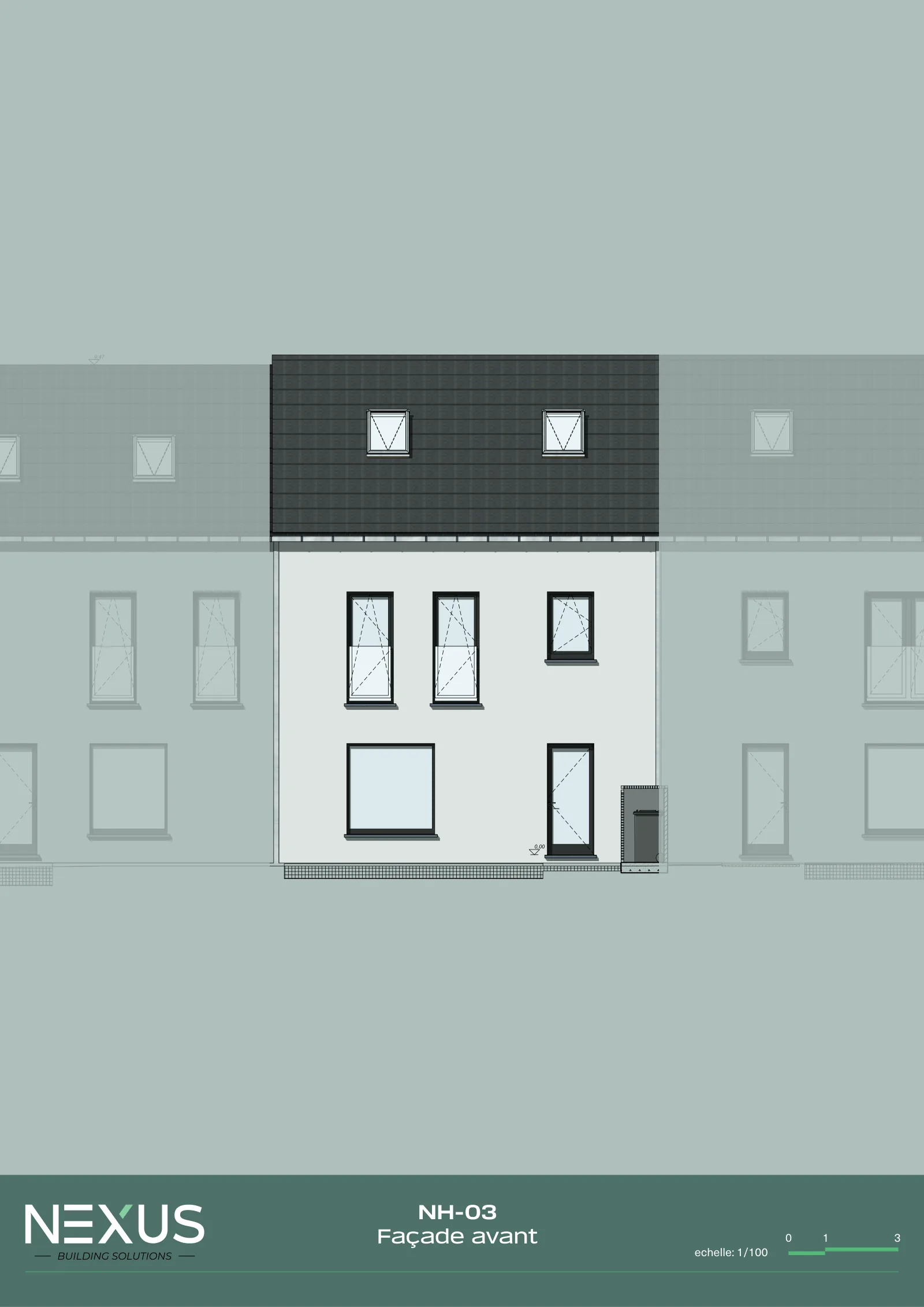 Plan du modèle NH-03 — Façade avant
