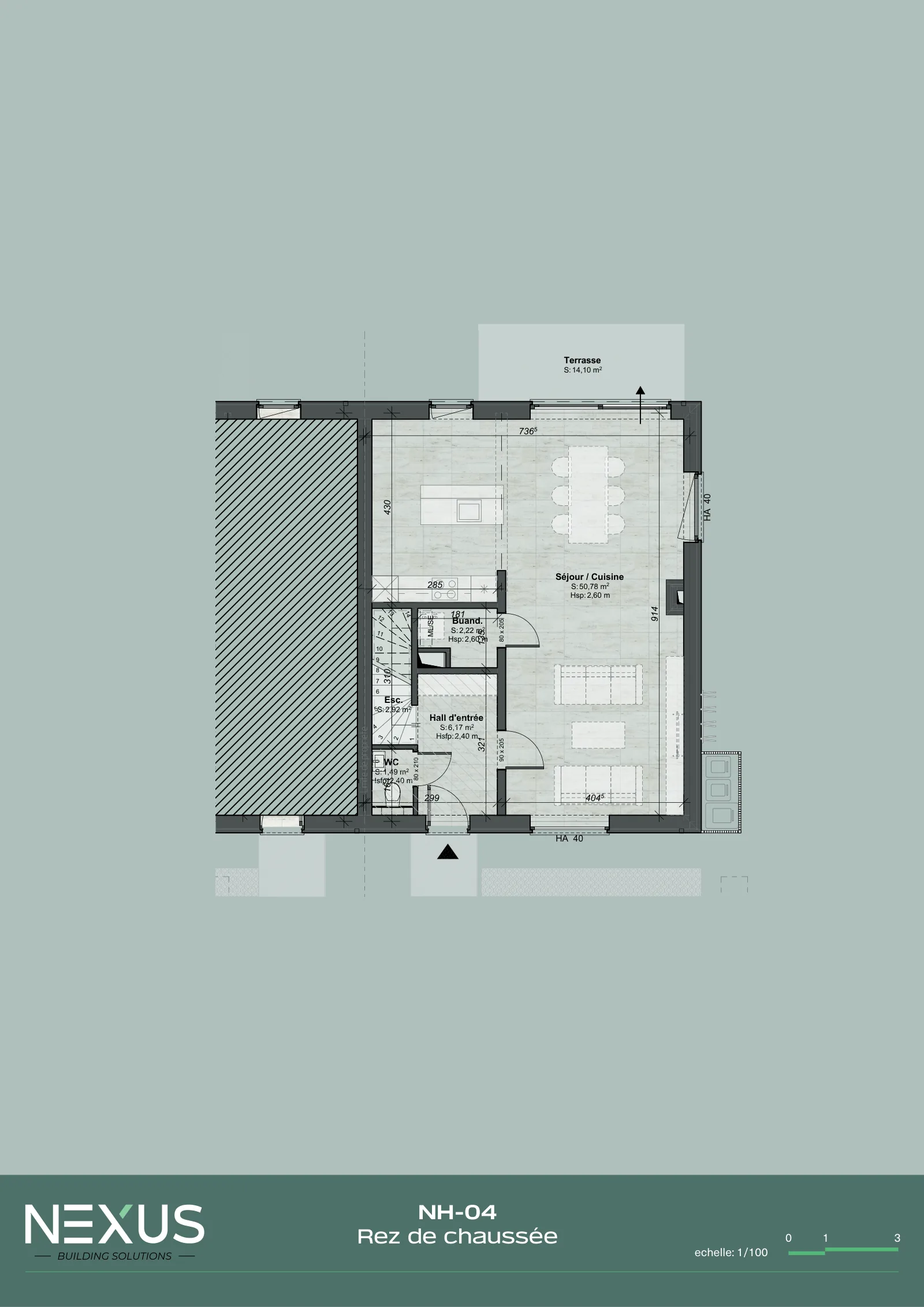 Plan du modèle NH-04 — Rez-de-chaussée