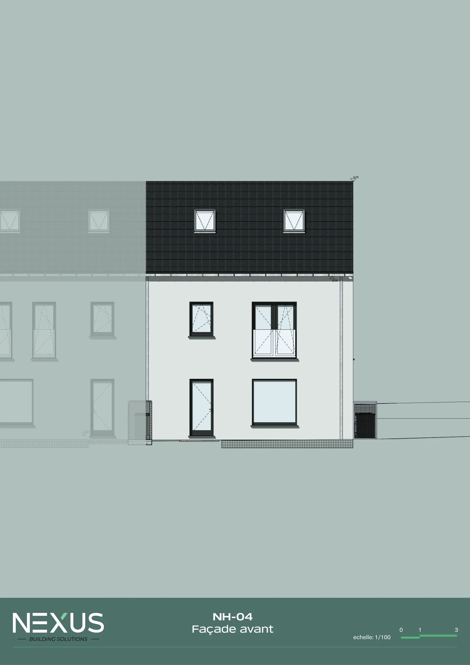 Plan du modèle NH-04 — Façade avant