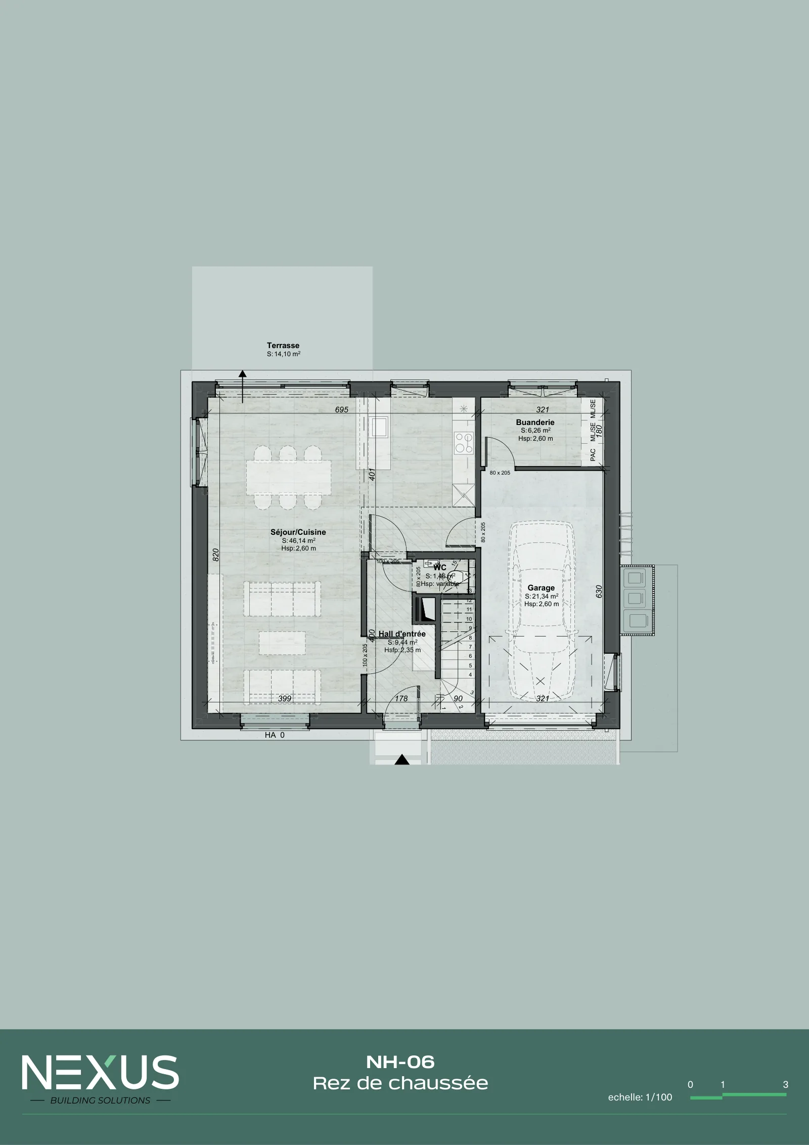 Plan du modèle NH-06 — Rez-de-chaussée