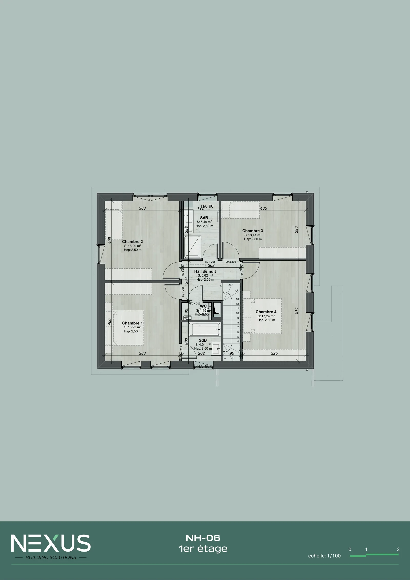 Plan du modèle NH-06 — 1er étage