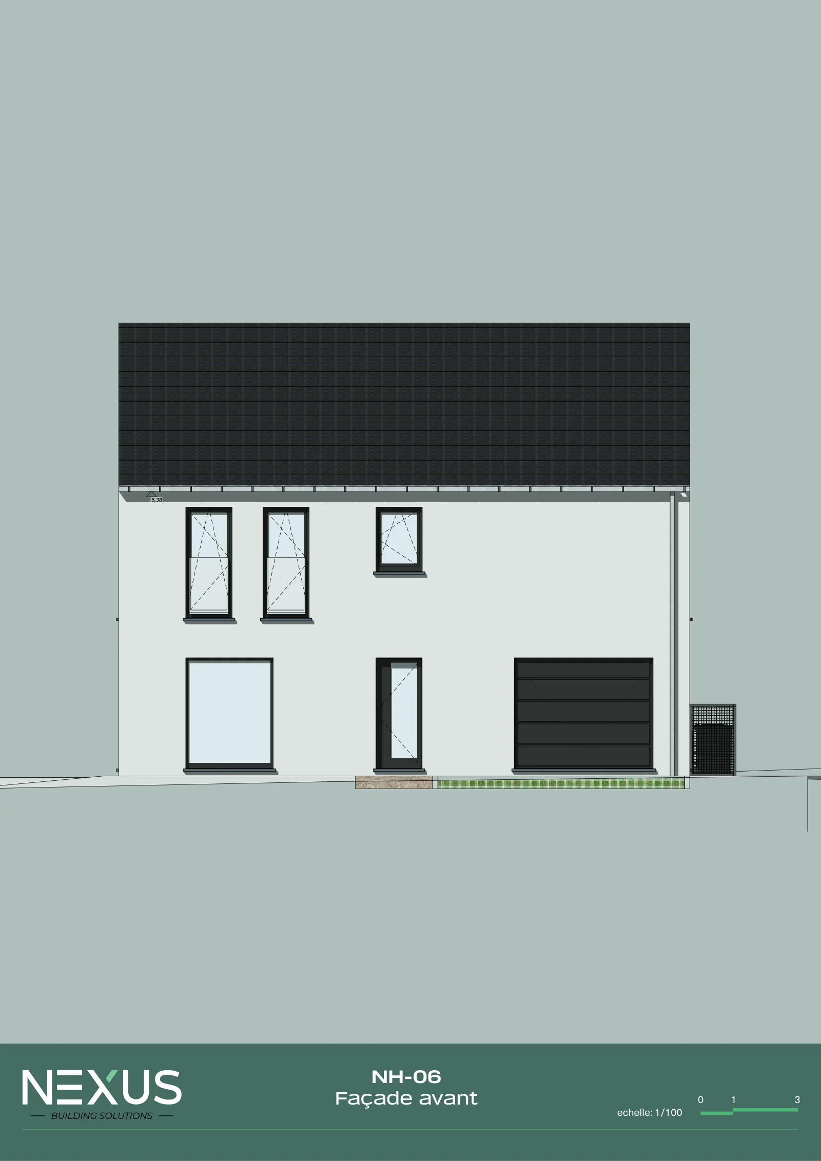 Plan du modèle NH-06 — Façade avant