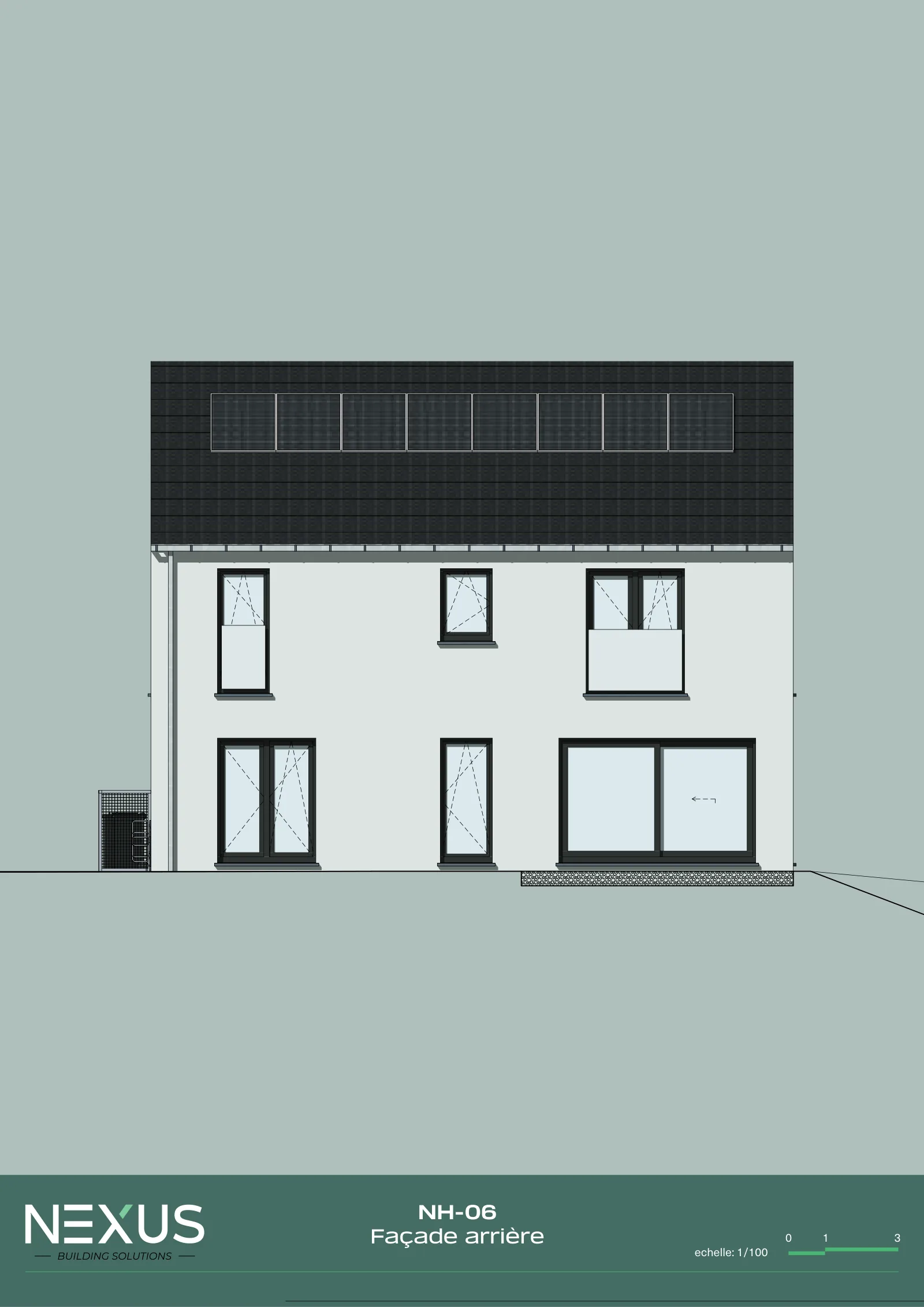 Plan du modèle NH-06 — Façade arrière