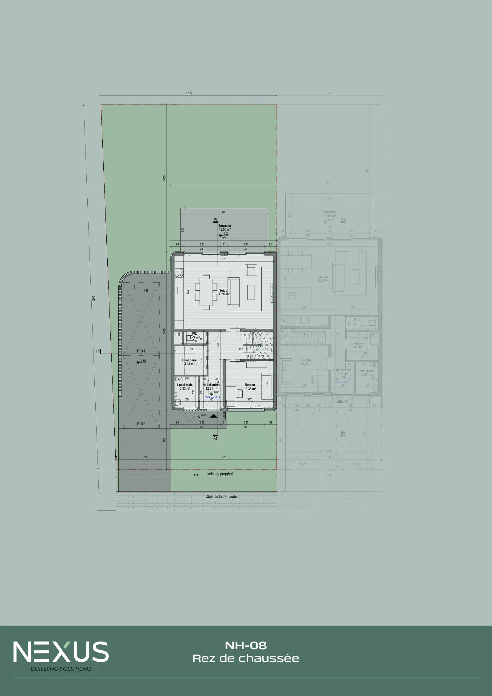Plan du modèle NH-08 — Rez-de-chaussée