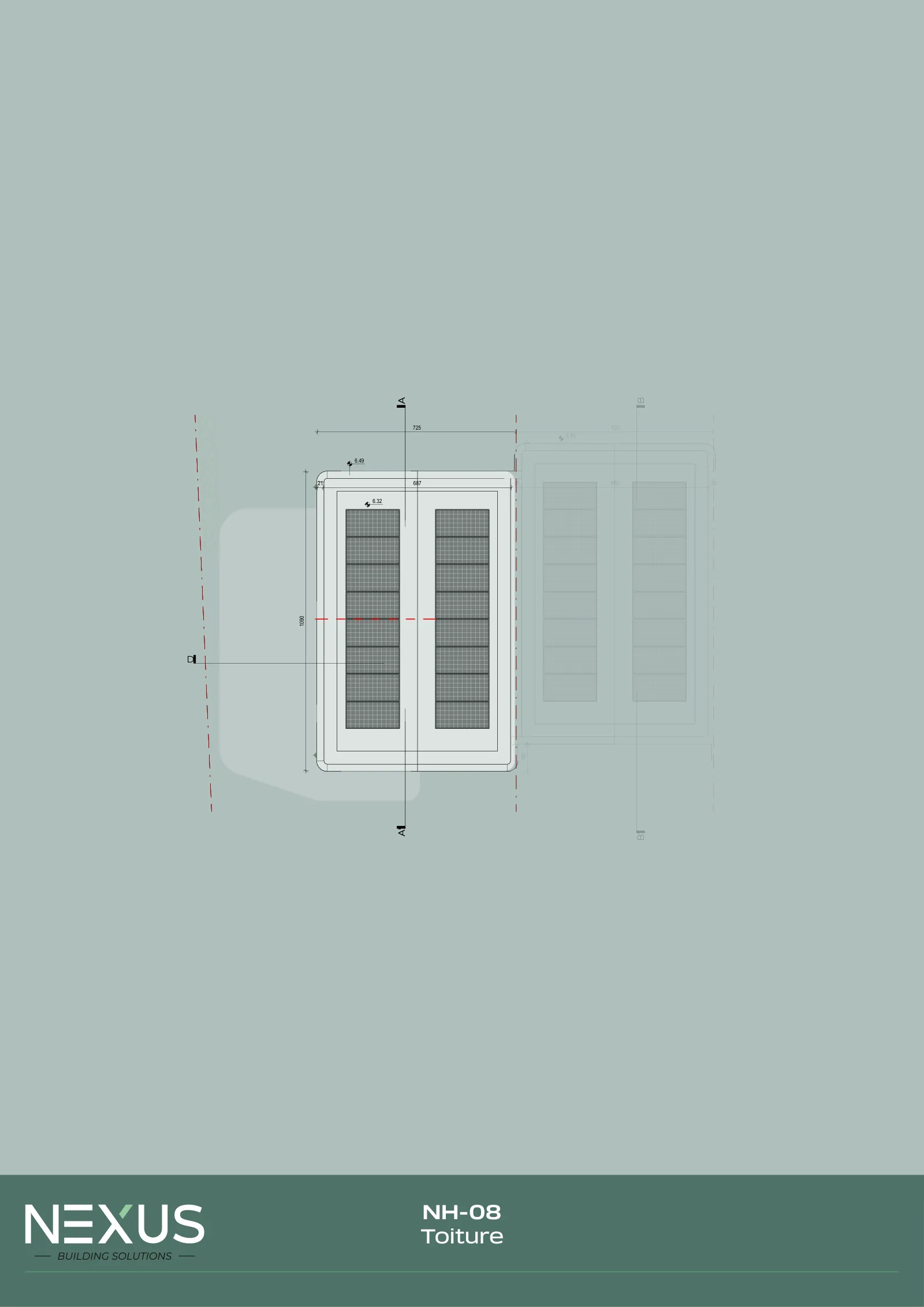 Plan du modèle NH-08 — Toiture